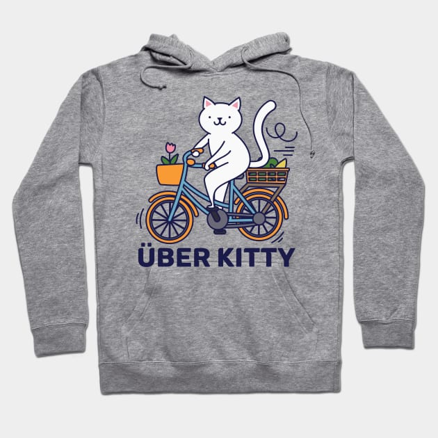 Über Kitty on a Bike Hoodie by DanielLiamGill